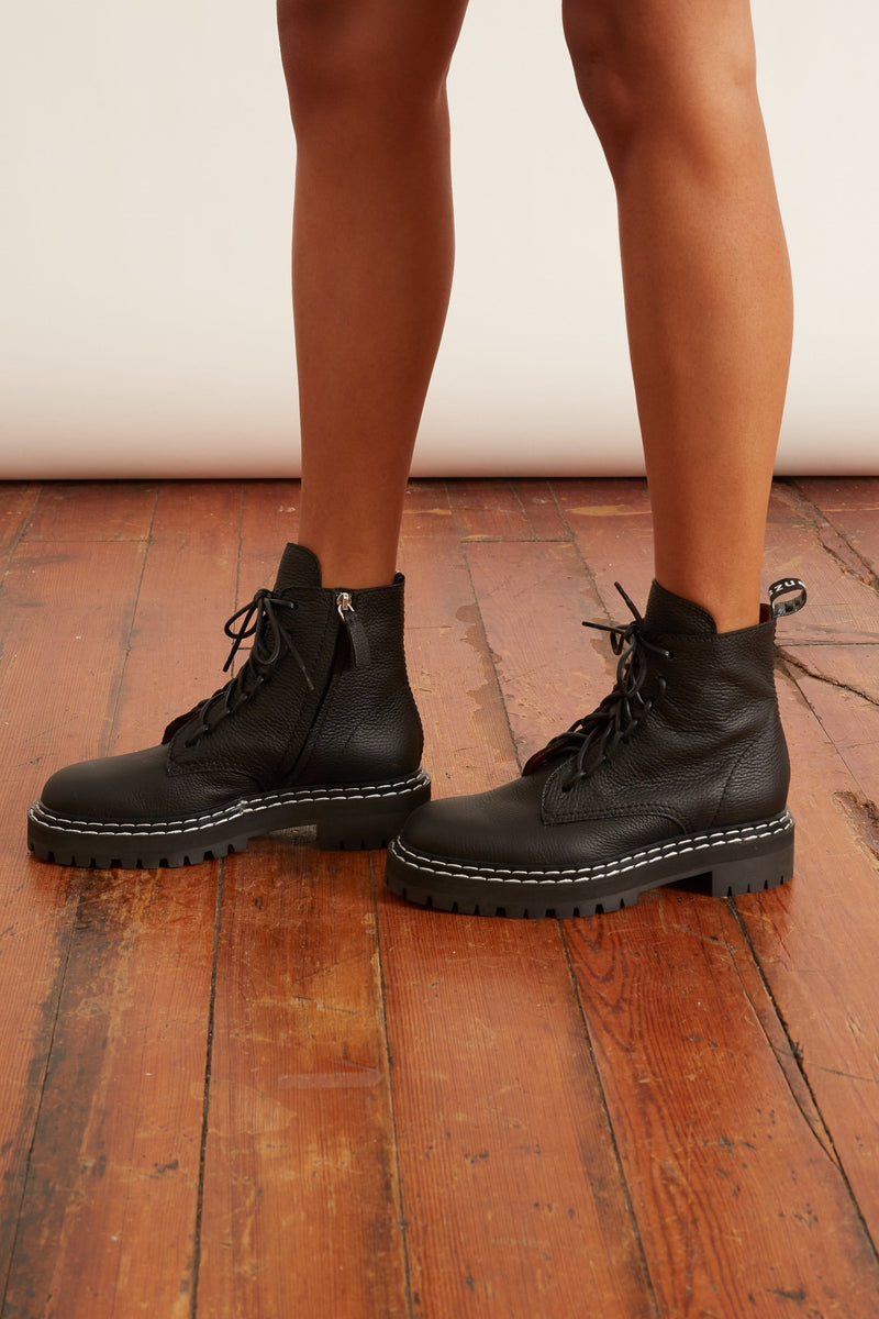 Proenza Schouler Combat Lace Up Boot in Black – Hampden Clothing