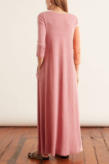 Raquel Allegra Signature Jersey Half Sleeve Drama Maxi Dress in Pink ...