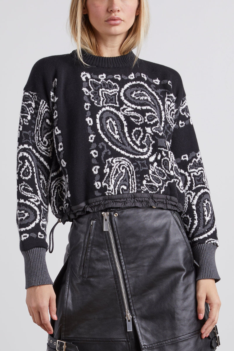 Sacai Bandana Knit Pullover in Black – Hampden Clothing