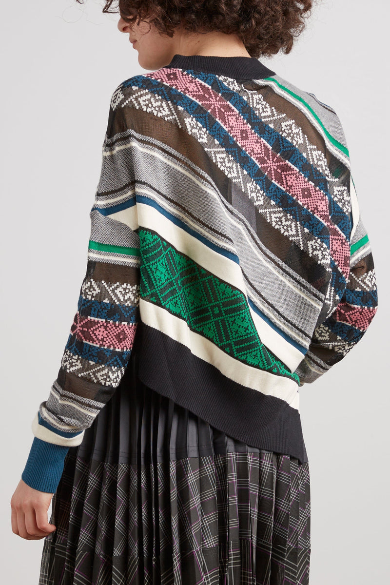 Sacai Rug Jacquard Knit Pullover in Multi – Hampden Clothing
