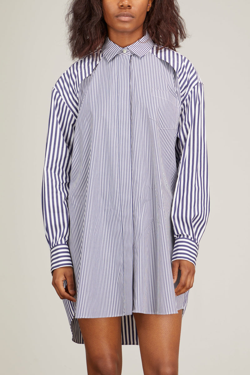 Sacai Cotton Poplin Dress in Navy Stripe – Hampden Clothing