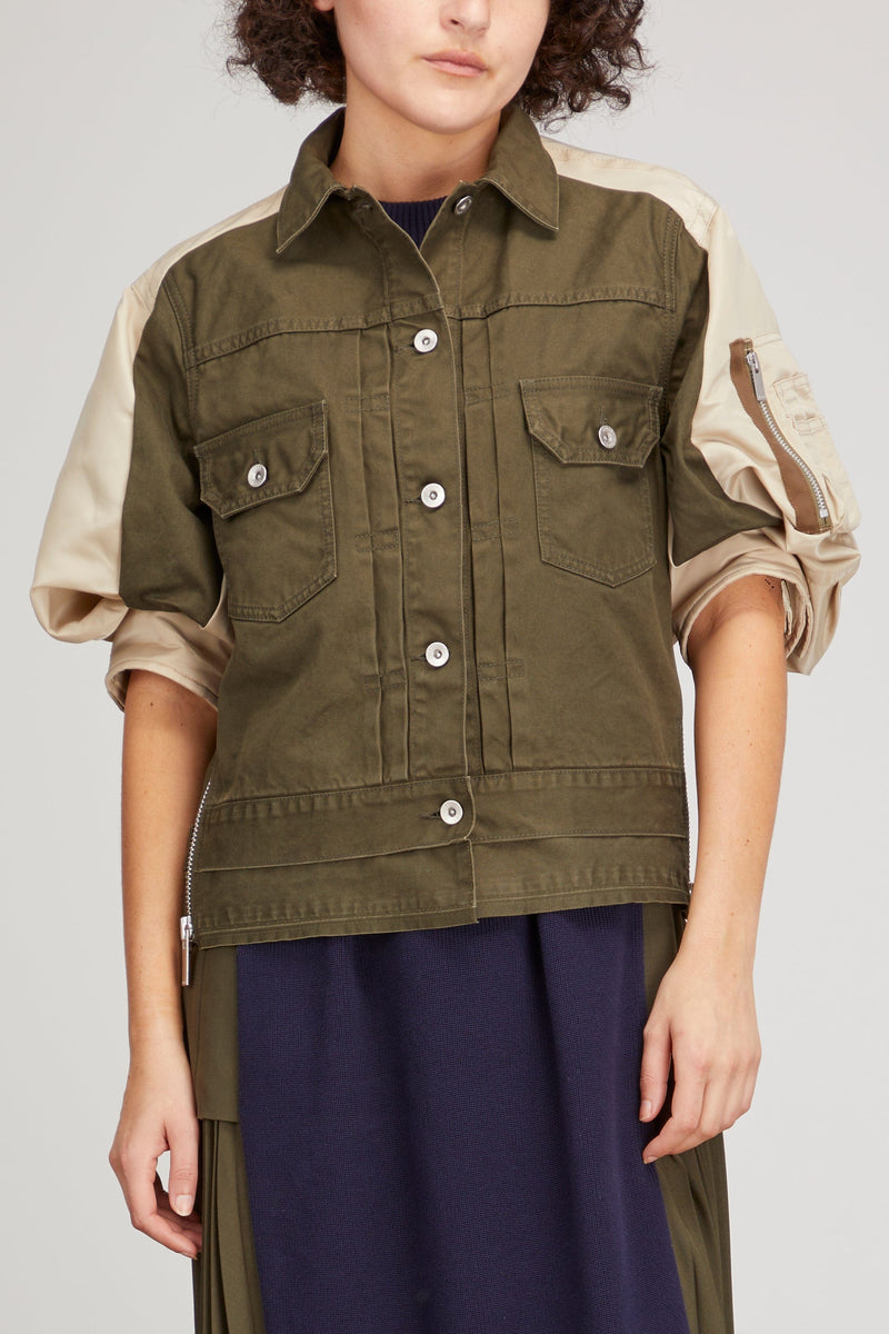 Sacai Denim Mix Blouson in Khaki – Hampden Clothing