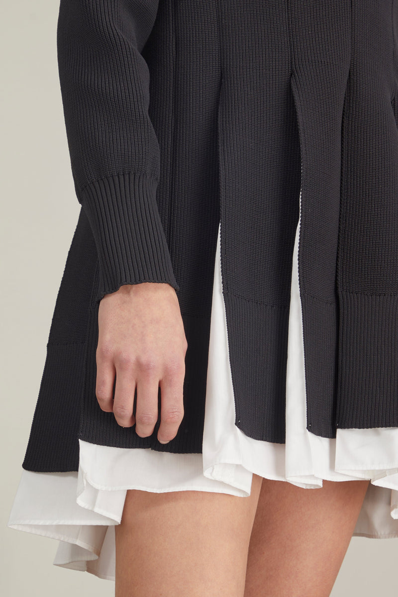 Sacai Knit Cotton Poplin Dress in Black – Hampden Clothing