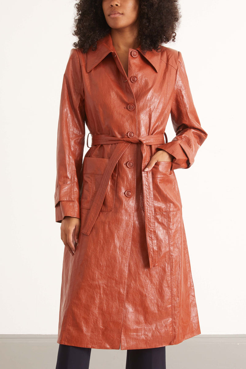 Sea Laurence Leather Coat in Clay – Hampden Clothing