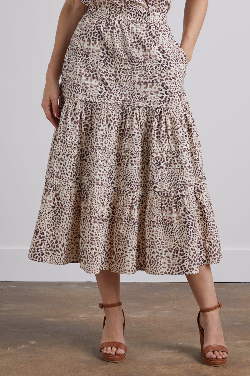 SEA Calla Cheetah Pintuck Midi Skirt in Day – Hampden Clothing
