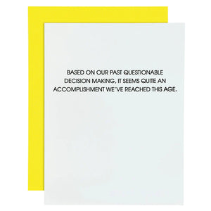Questionable Decision Making Greeting Card - Backseat Love - Paper For Card Making