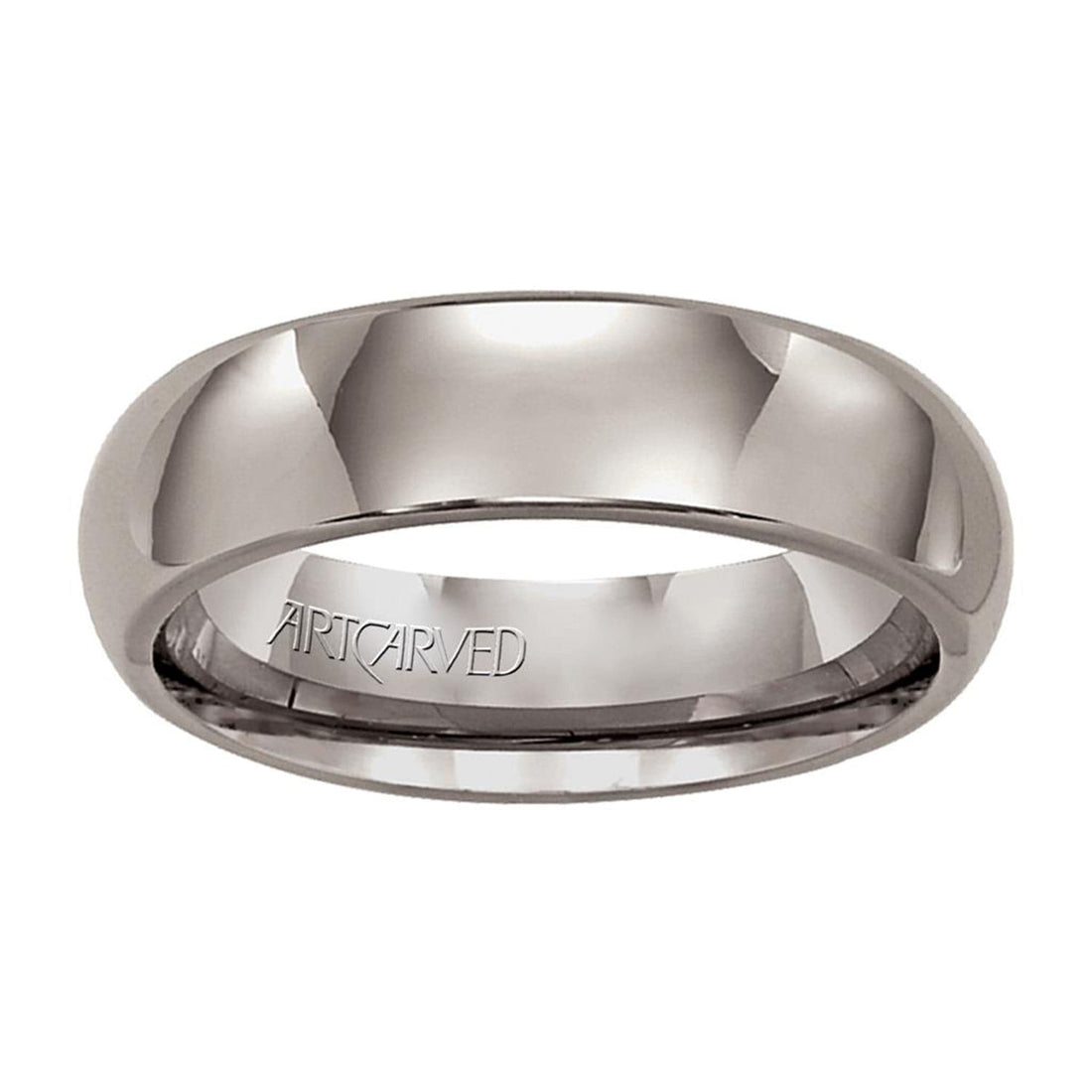 Bright Titanium Wedding Band by Artcarved  Front