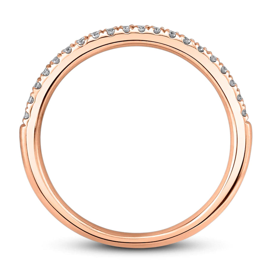 Rose Gold Diamond 2.3mm Band Ring by Shy Creation Angled Side