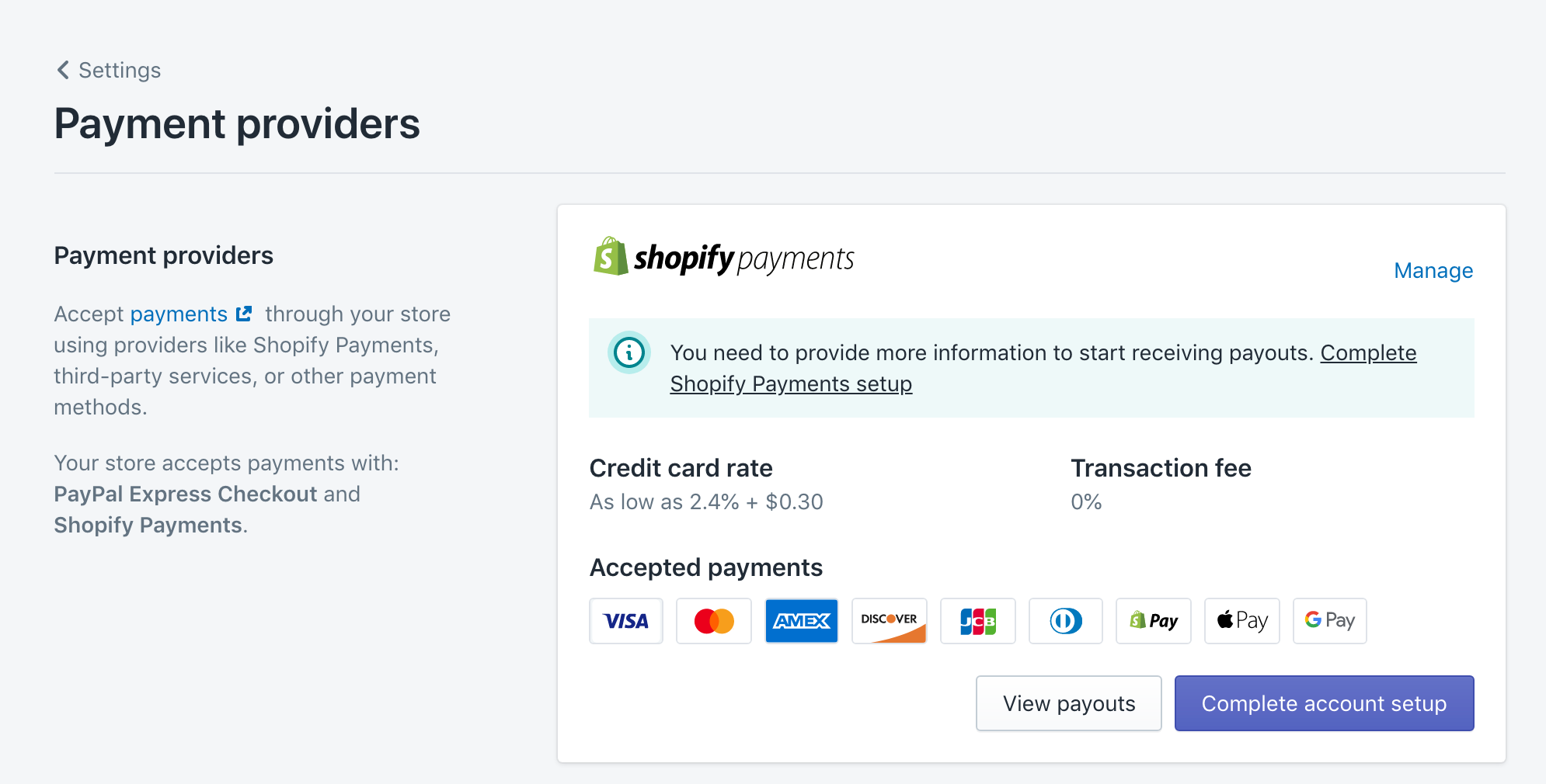 payment provider shopify