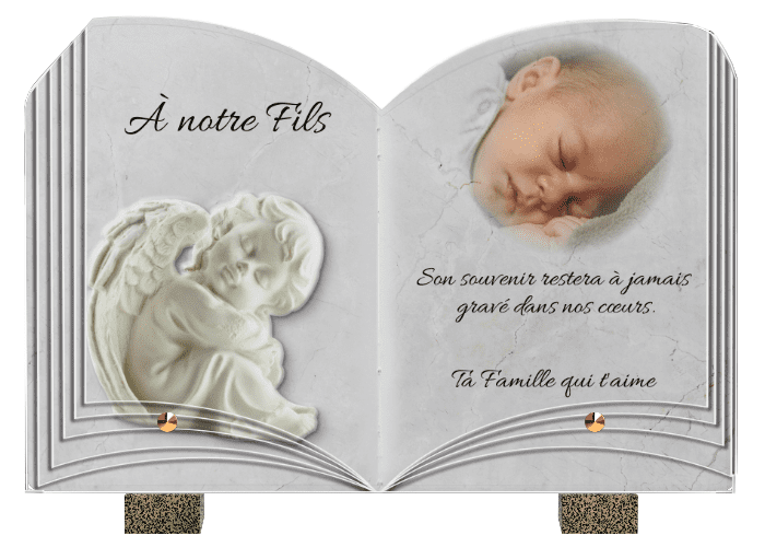 Plaque Funeraire Livre Ange Bebe