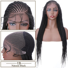 Load image into Gallery viewer, My-Lady Synthetic 29&#39;&#39; Box Braids Wig Lace Front Wig Cornrow Braided Wigs With Baby Hair Lace Frontal Afro Wig Free Gift Daily