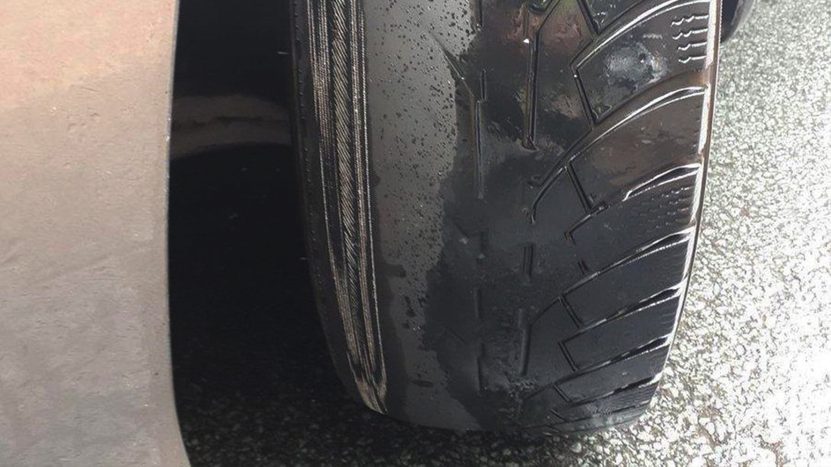 Tire that is bald on one side