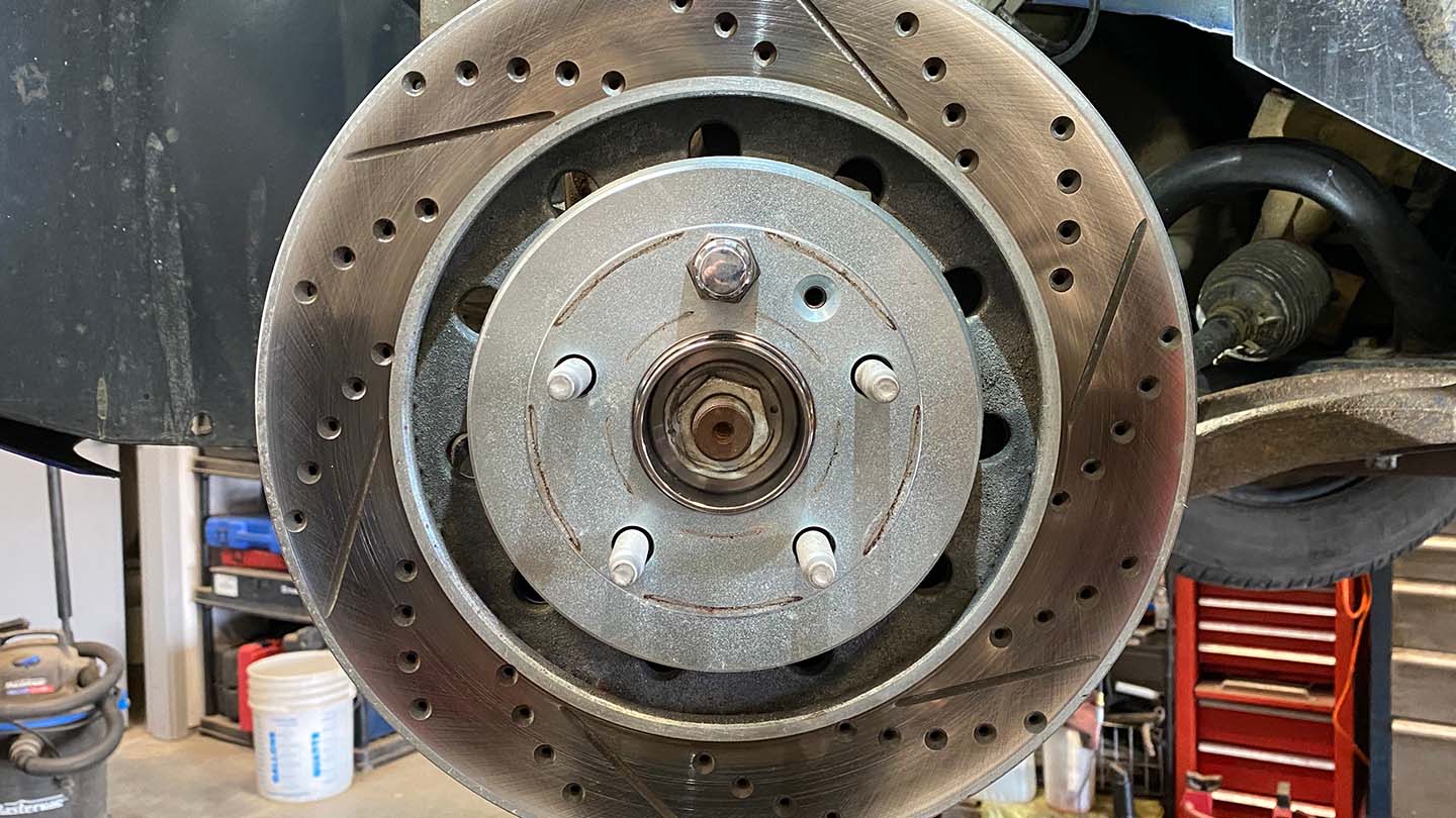 Brake rotor reinstalled on car