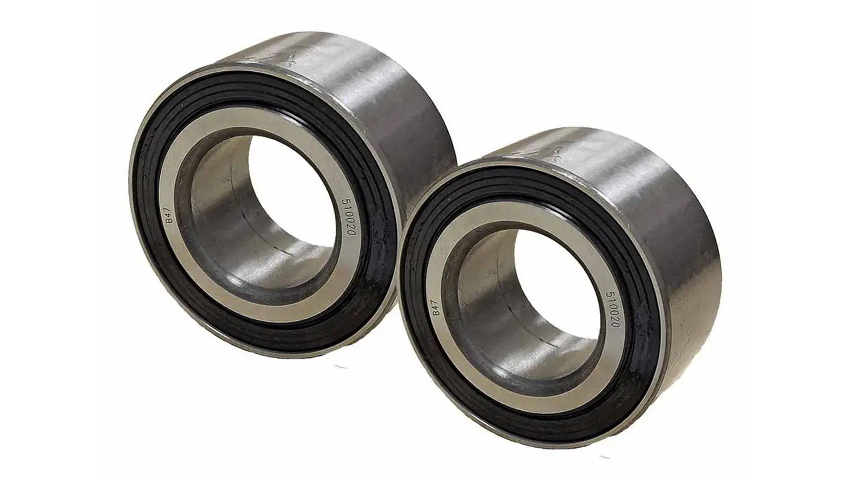 Two wheel bearings on white background