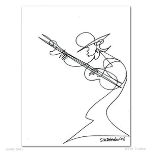 Guitar Solo Guitar 8 5 X 11 Original One Line Drawing Sir Shadow One Line Art The guitar is a fretted musical instrument that usually has six strings. guitar solo guitar 8 5 x 11 original one line drawing