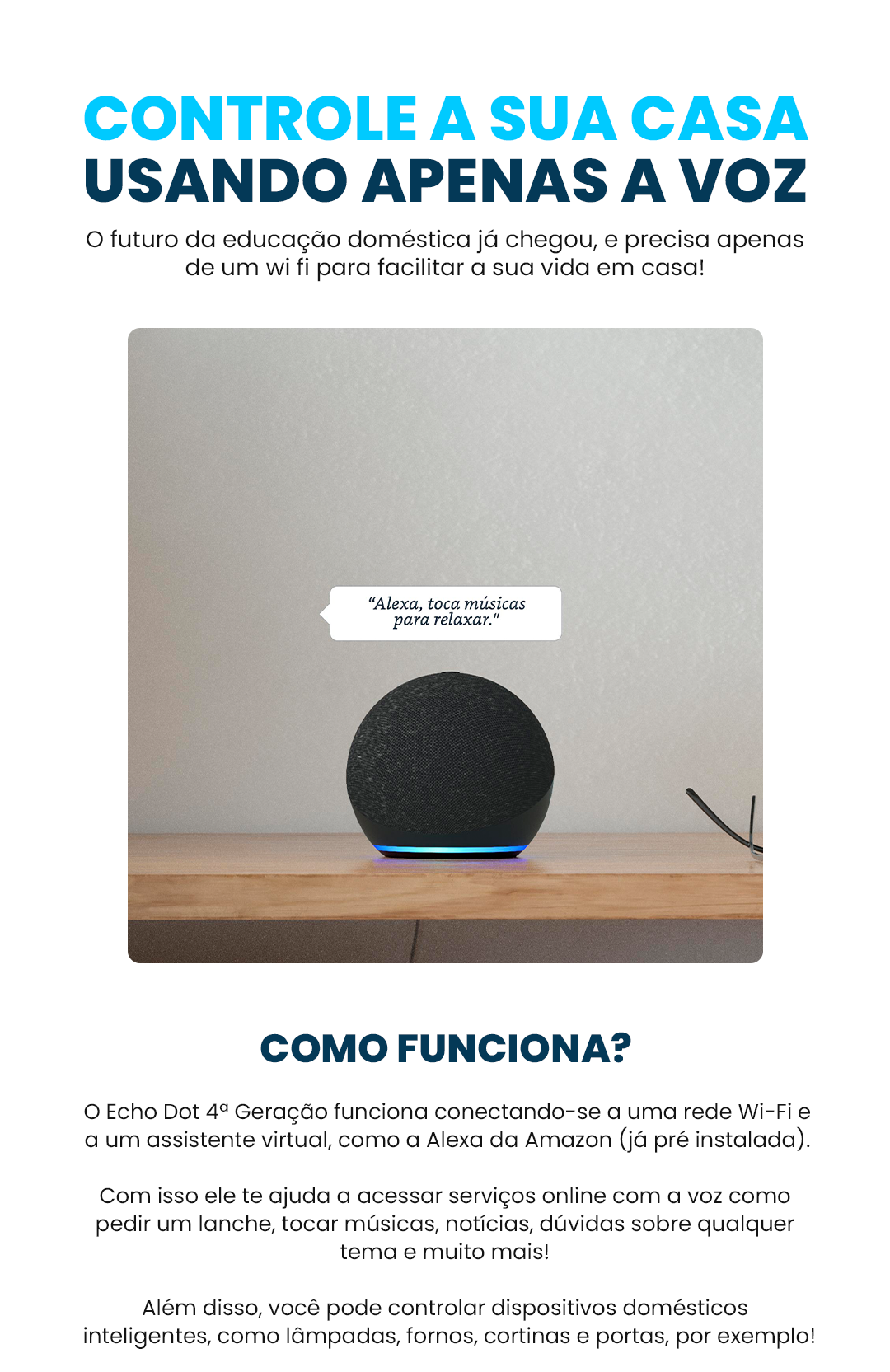 MINI CAIXA DE SOM BLUETOOTH  ECHO DOT ALEXA 4 PRETA (B7W64E