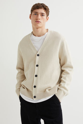 Relaxed Fit Fine-knit Cardigan