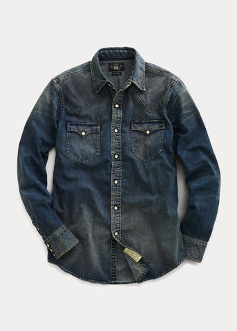 Slim Fit Denim Western Shirt