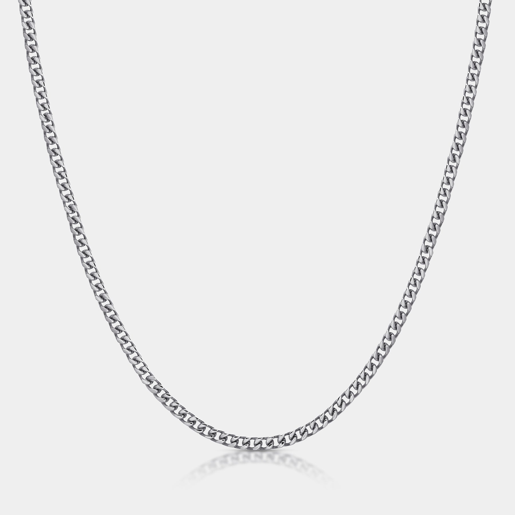 Cuban Chain Necklace Silver (4mm)