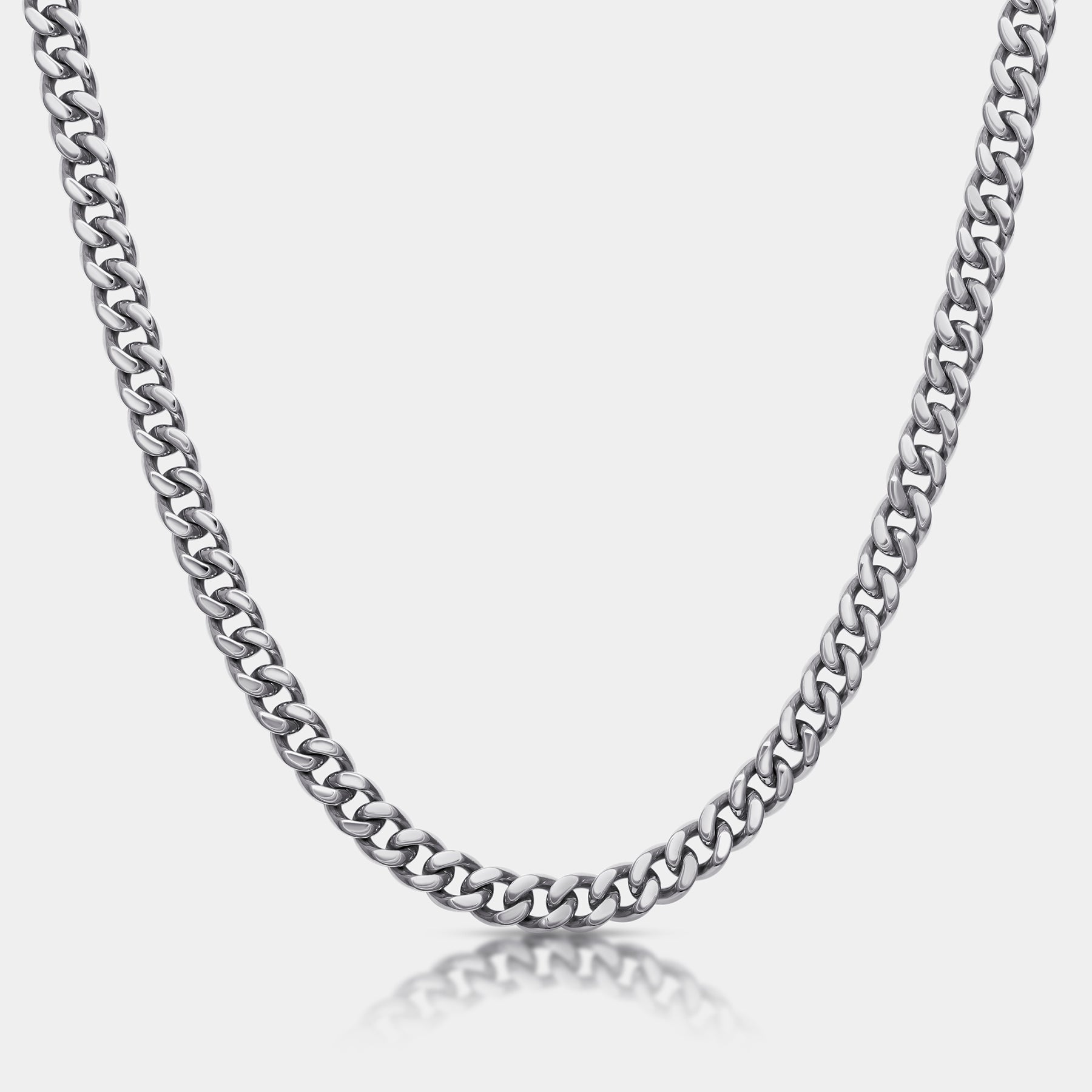 Cuban Chain Necklace Silver (8mm)