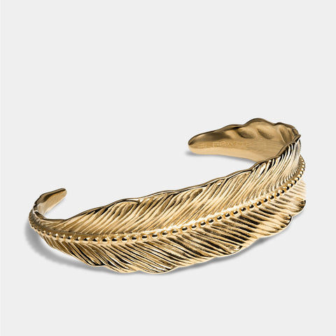 feather gold bracelet by elegatto