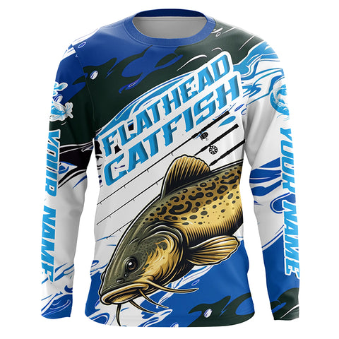 Beautiful Flathead Catfish Fishing Custom Name UV Protection Shirts, T –  Myfihu