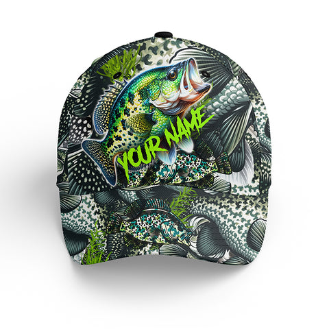 Crappie fishing camo Custom fishing hat Unisex Fishing Baseball