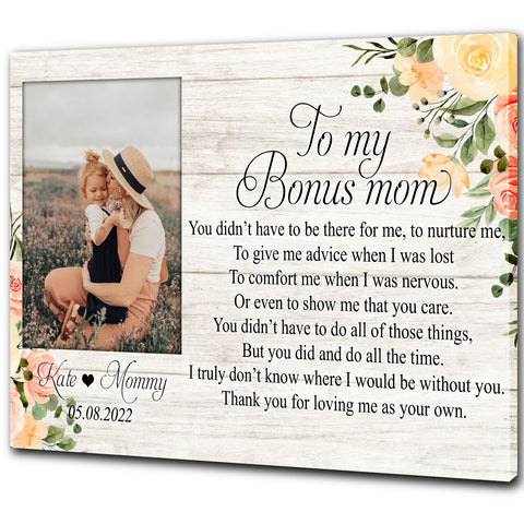 Personalized Gift For Bonus Mom With Meaningful Quotes - Giftforsoul