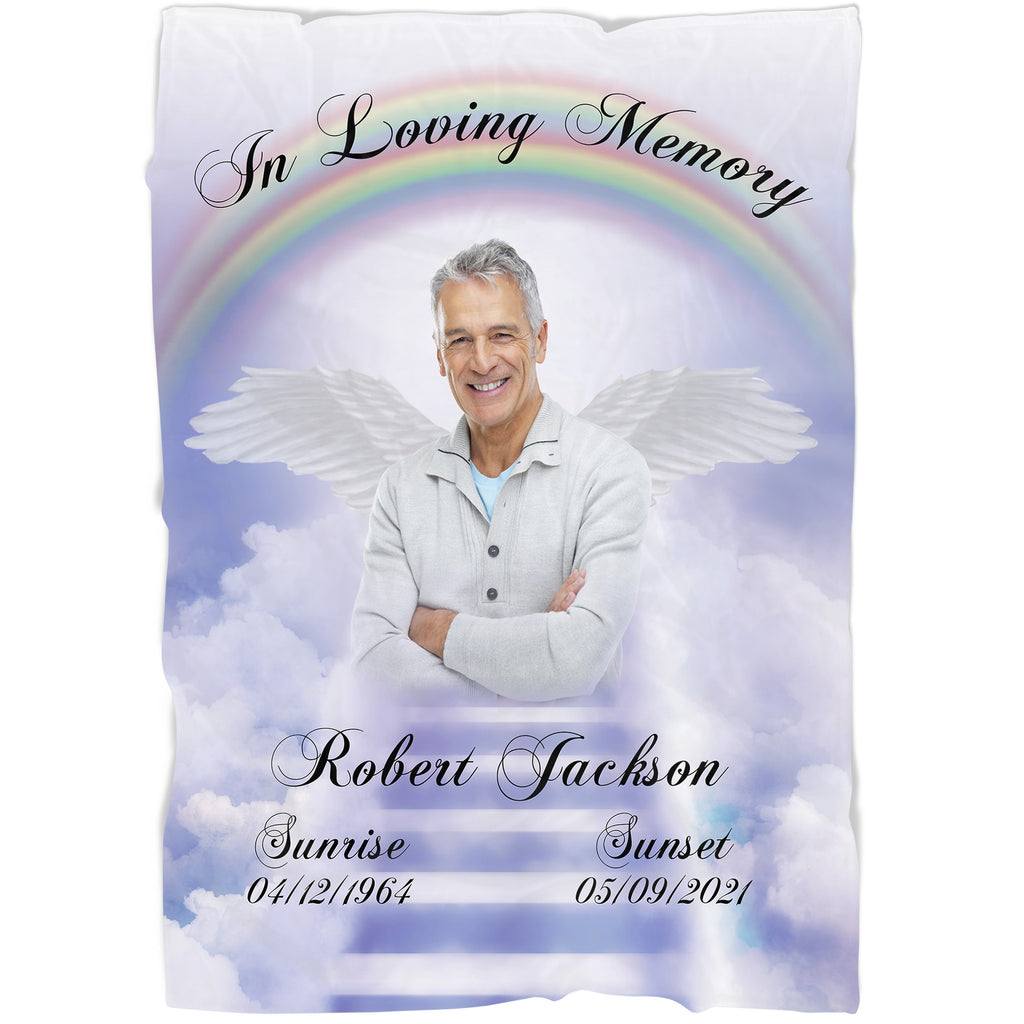 Memorial Blanket - In Loving Memory Stairway to Heaven Blanket| Custom –  Myfihu