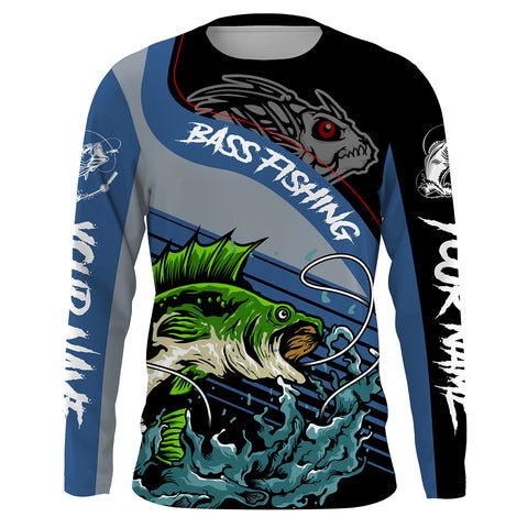 Texas Bass Fishing Shirts For Men Tx Fish Hook Performance Long Sleeve -  Wonder Print Shop