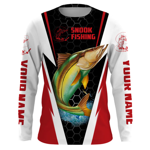 Personalized Snook Fishing jerseys, Snook Fishing Long Sleeve Fishing tournament shirts | red - IPHW2314