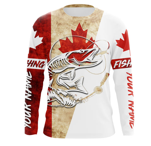 Custom Musky Long Sleeve Tournament Fishing Shirts, Muskie Fishing