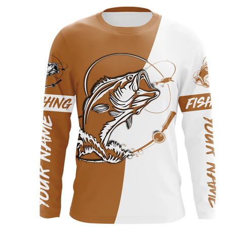 Personalized Bass Long sleeve Fishing Shirts, Bass Fall season