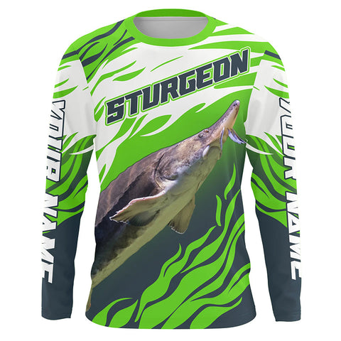 Sturgeon Fishing Custom Long Sleeve Fishing Shirts, Lake Sturgeon