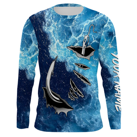 Fishing camo Fish hook Custom Long sleeve performance Fishing Shirts, –  Myfihu
