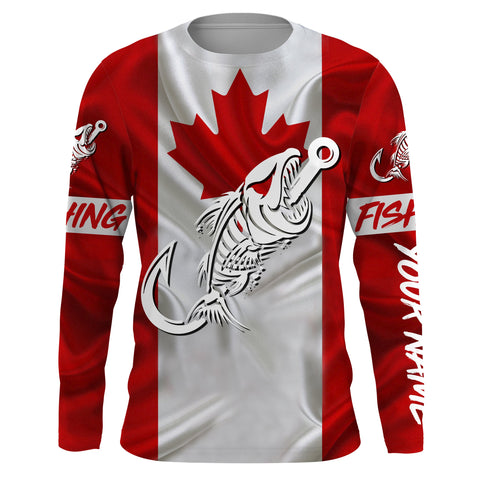 Canada Walleye Fishing tattoo Custom long sleeve performance fishing s –  Myfihu