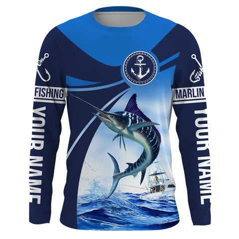 Marlin Fishing Shirt for Men Long Sleeve Sun Protection UV UPF 30+ T-S –  Myfihu