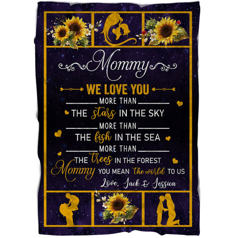 Personalized Blanket To My Mom Mom You Mean More To Me Sunflower Flee –  Myfihu