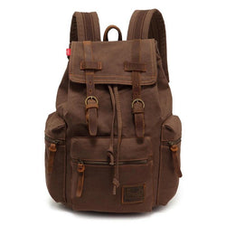 vintage canvas leather backpack