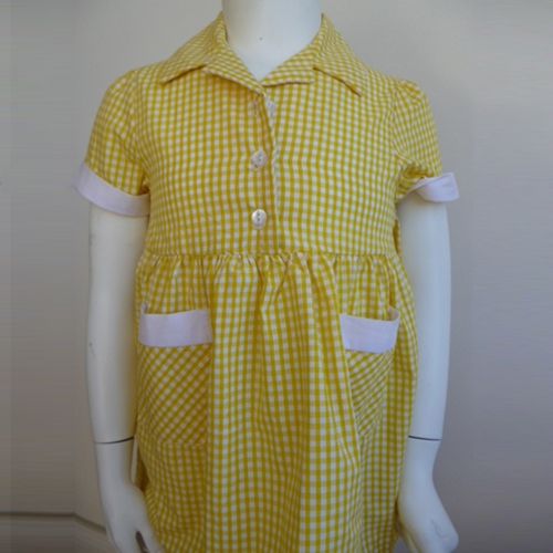 yellow gingham dress school