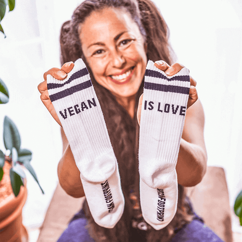 vegan is love - hohe sportsocken