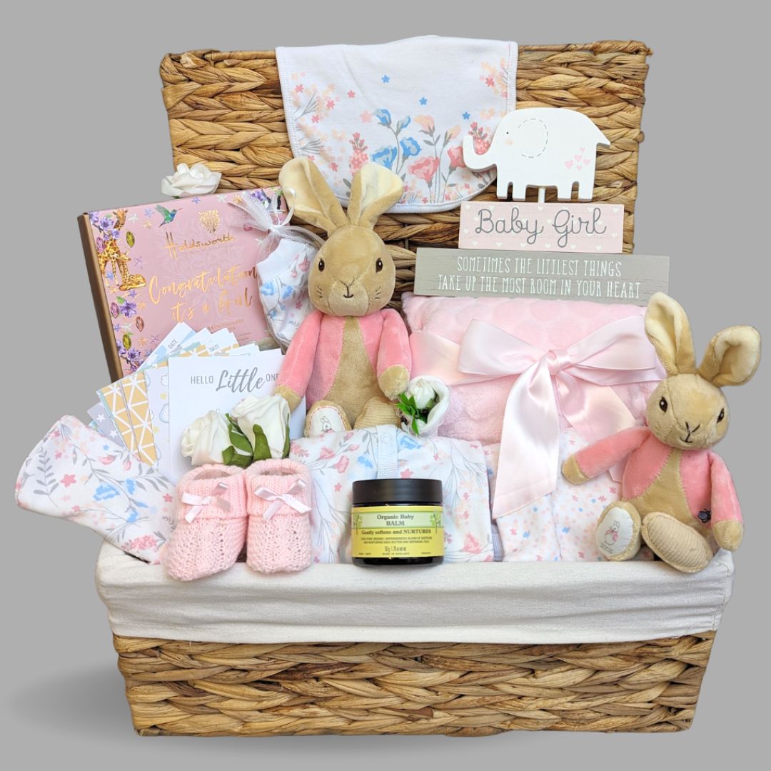 Large Baby Girl Gifts Basket - Beatrix Potter Set