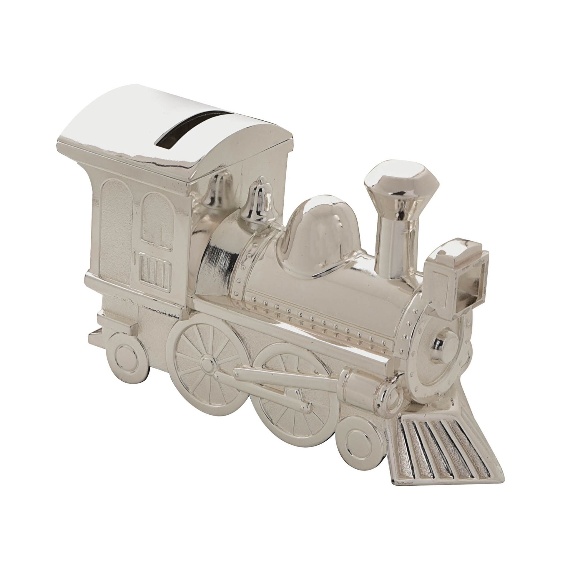 Bambino Silver Plated Money Box - Large Train