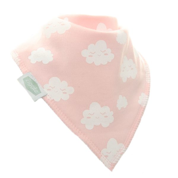 Pink 'Winking Clouds'  Bandana Bib