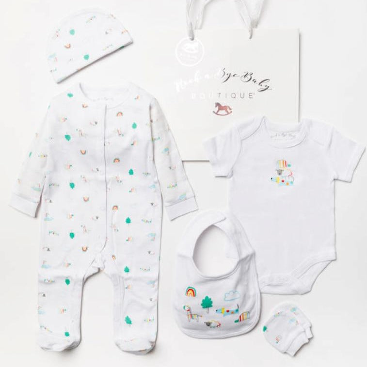 Baby Clothing Unisex 'Animals' 5 Piece  Gift Set