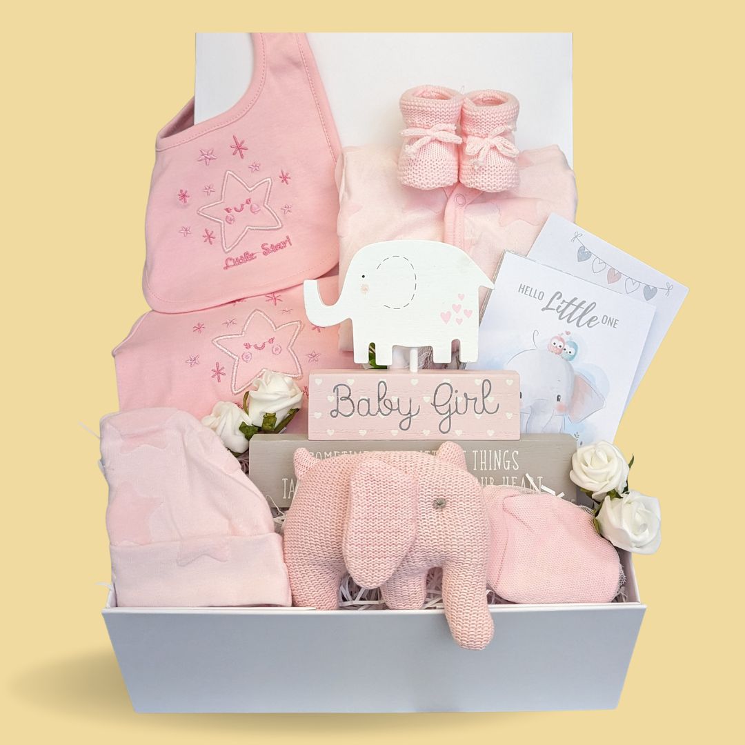 Baby Girl Hamper - Pink Organic Elephant