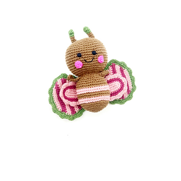 Organic Rattle Pink Butterfly Toy