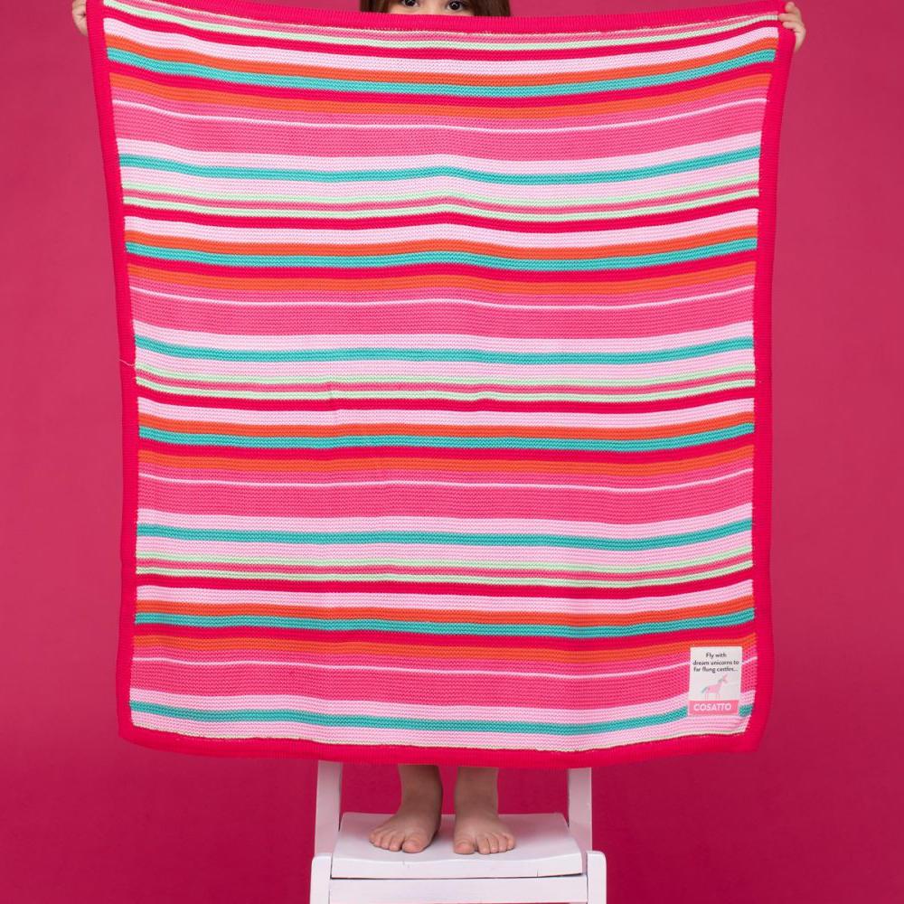 Baby Blanket Pink Stripes