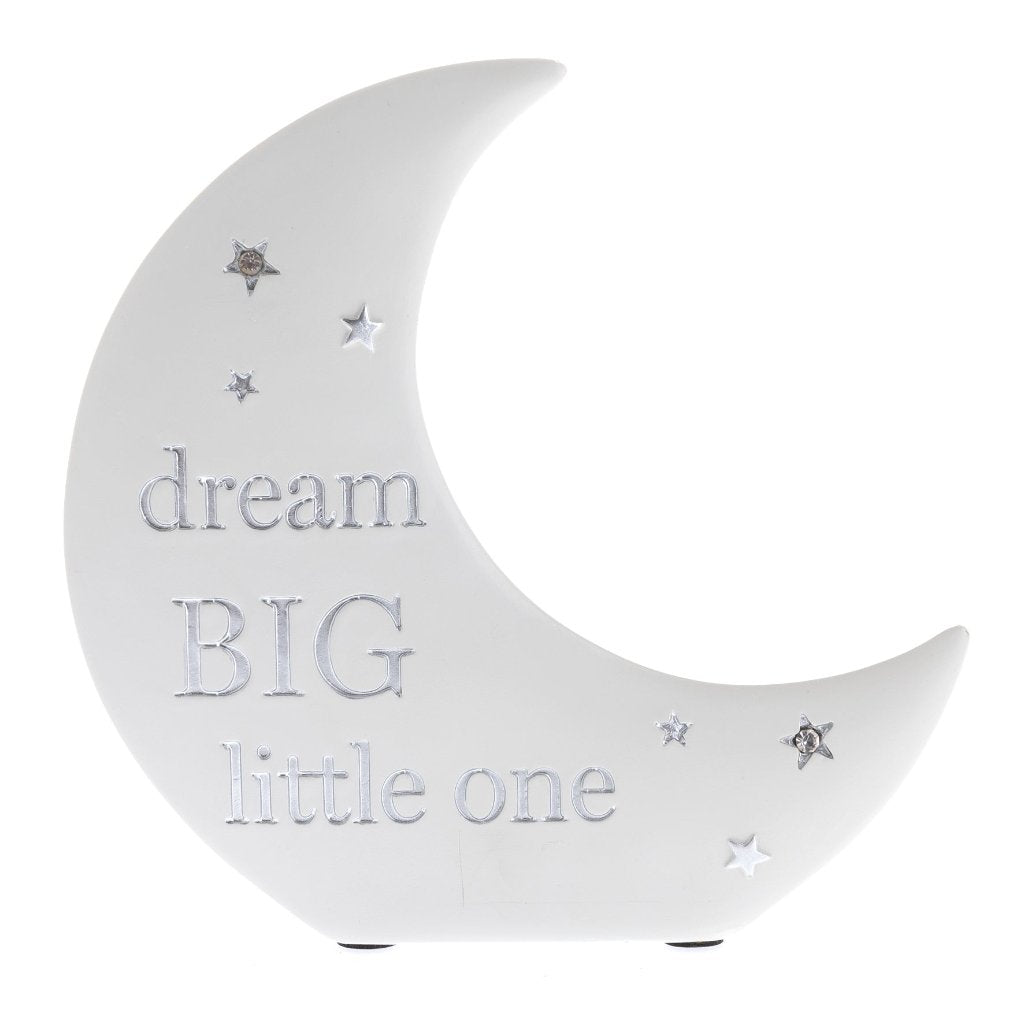 Bambino Moon Shaped Resin Money Box 