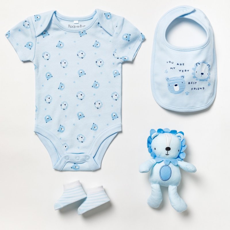 Baby Clothing Boy Luxury Boxed Blue  'Bear & Lion'